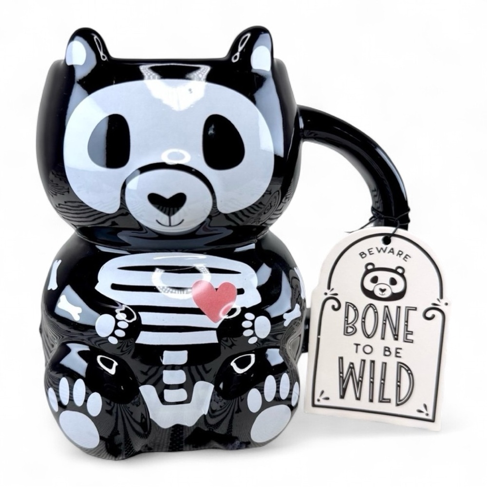Sunday Morning Bear Skeleton Halloween Mug